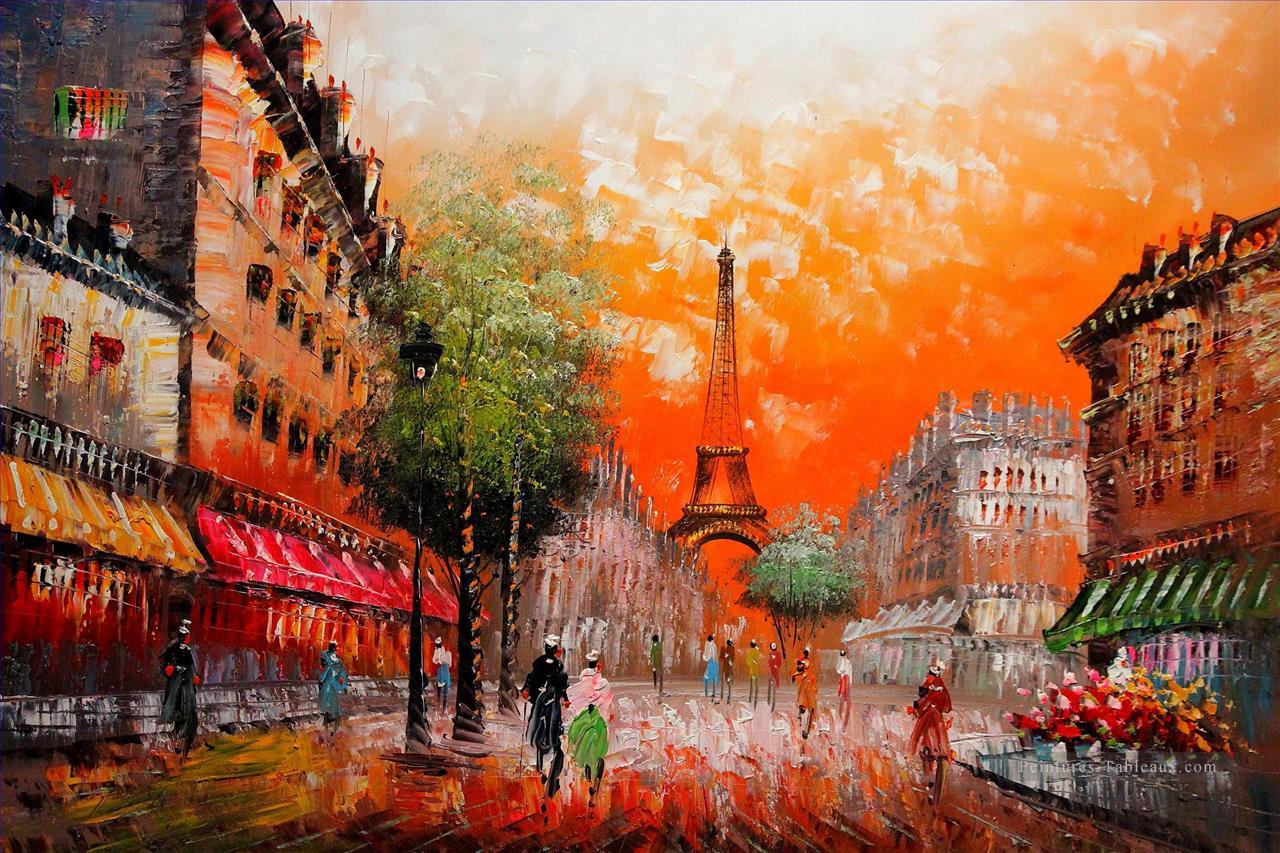 st084B Impressionnisme Paris scènes Peintures à l'huile